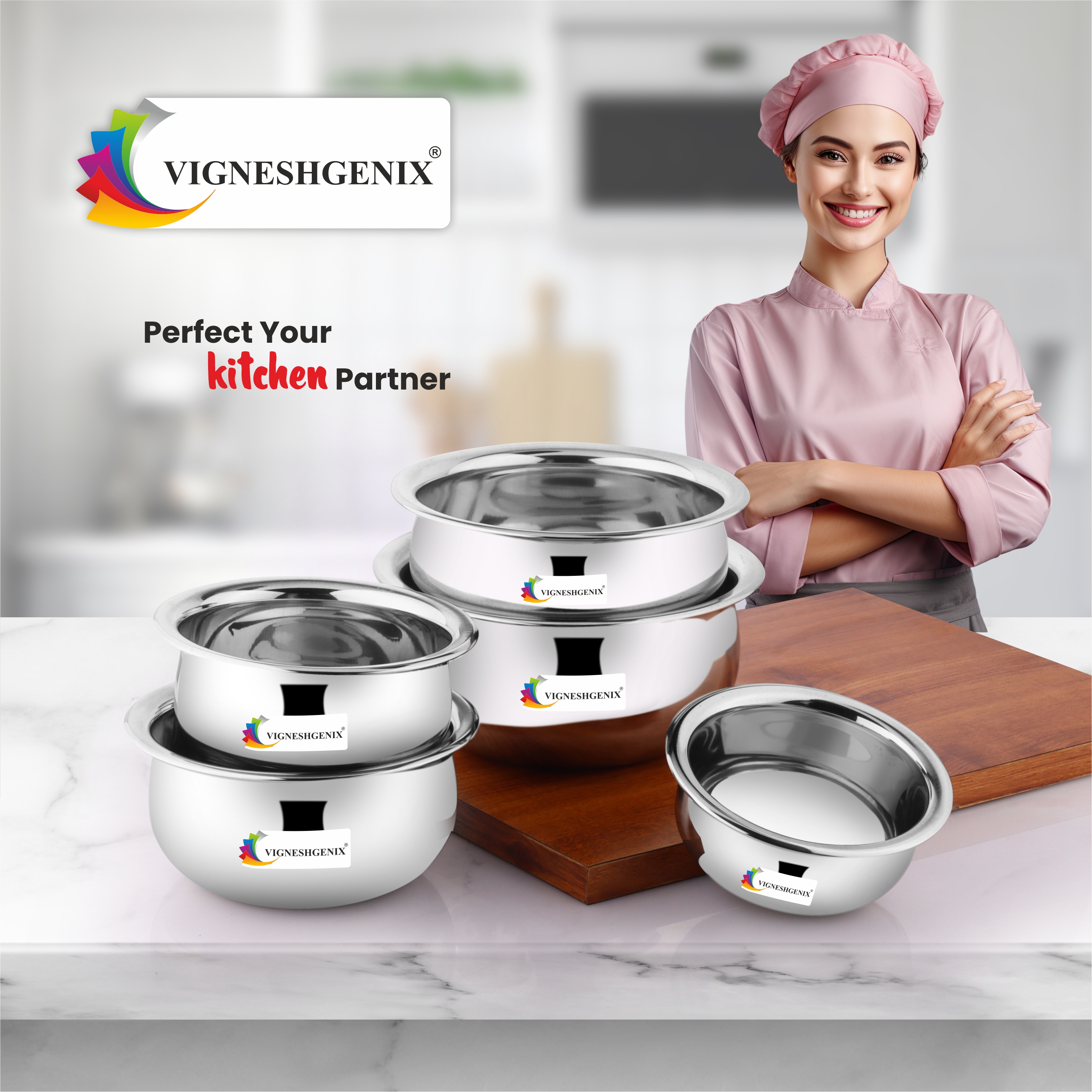 VIGNESHGENIX – Stainless Cookware | Durable Kitchen Essentials | Multipurpose Cooking Tools | Perfect for Home Kitchens and Professional Chefs